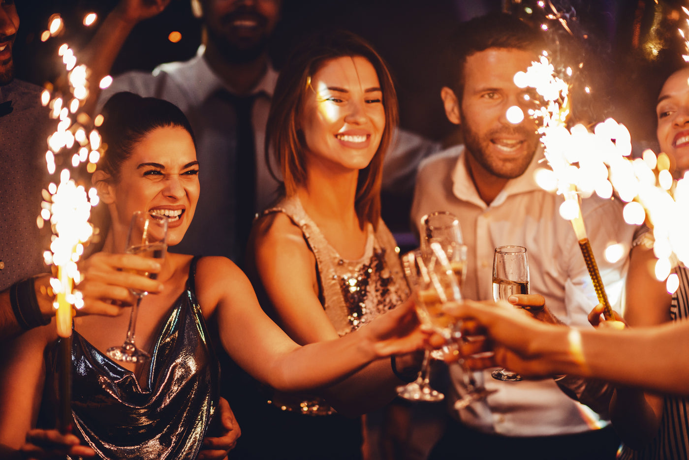 Wholesale Sparklers at a Club being celebrated with champagne and cake sparkler