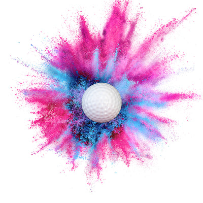 sports gender reveal golf ball blue boy pink girl