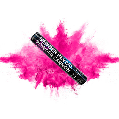 pink gender reveal party popper powder cannon